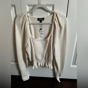 White peplum Express sweater